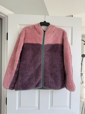 UGG Pink and Purple Plush Zip-Up Jacket
